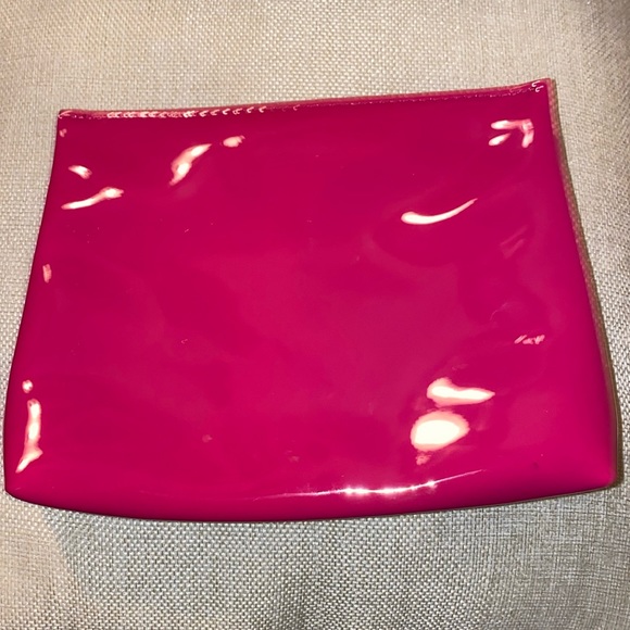 YSL Beauty Fusha Front Zipper Patent Cosmetic Makeup Pouch EUC - Picture 8 of 11